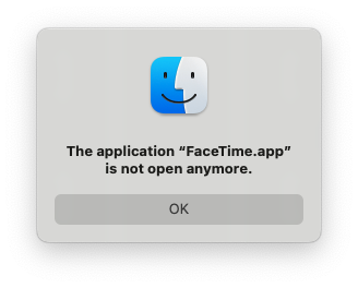 L’applicazione FaceTime.app non è più aperta
